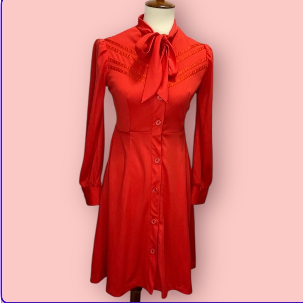Vintage Orange-Red Dress